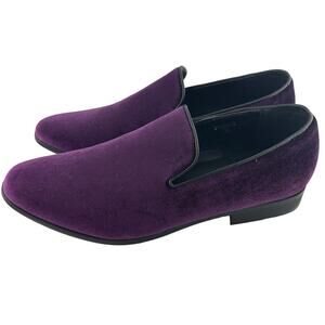 Enzo Romeo Purple Velvet Loafers Slip On Size 11